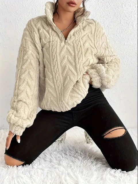 Plush Knit Fleece Pullover